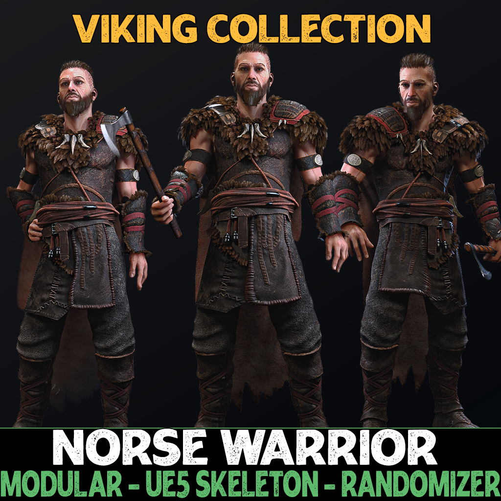Norse Warrior - Male Vikings - Fantasy Collection - Game development asset
