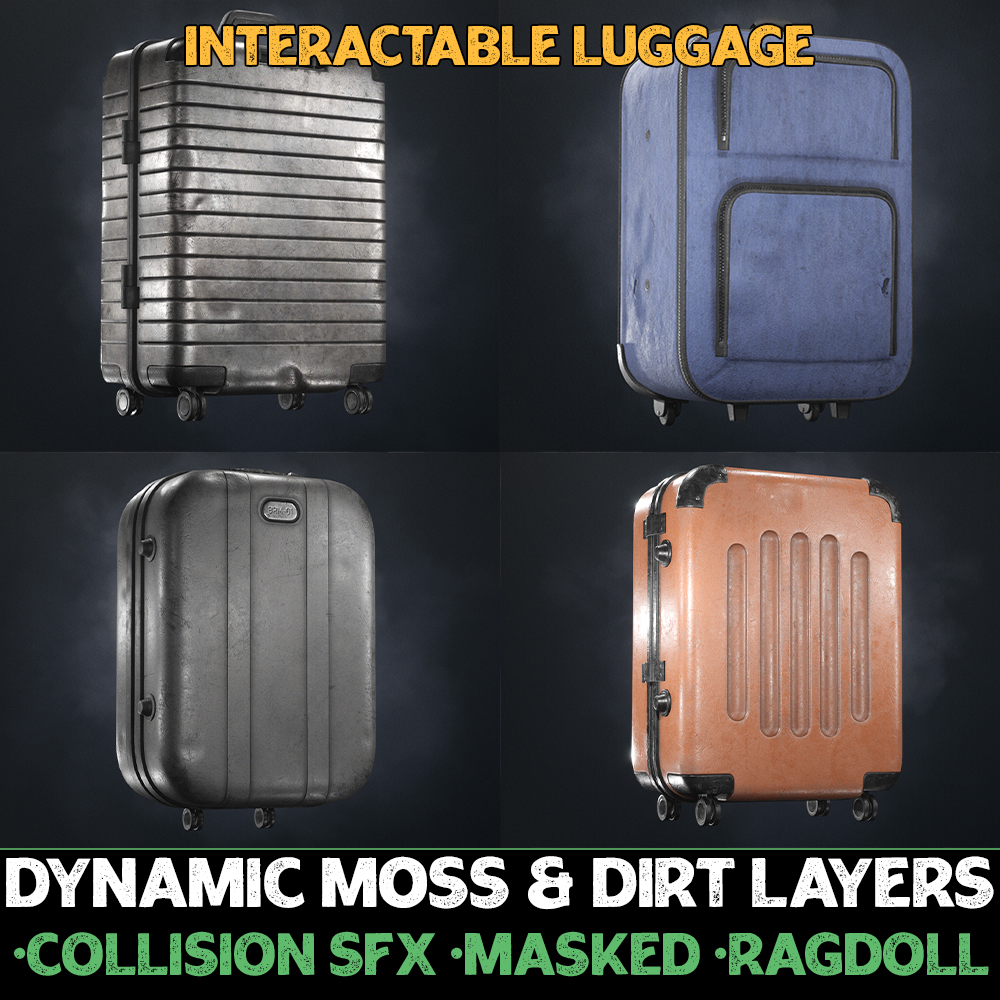 Luggage, Suitcases and Handbags - Game development asset