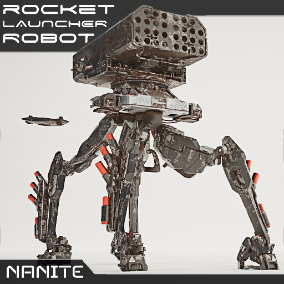 Rocket Launcher Robot - Game development asset