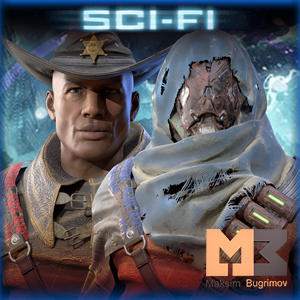 SCI-FI MERCENARY 03 (HEAD-HUNTER) - Game development asset