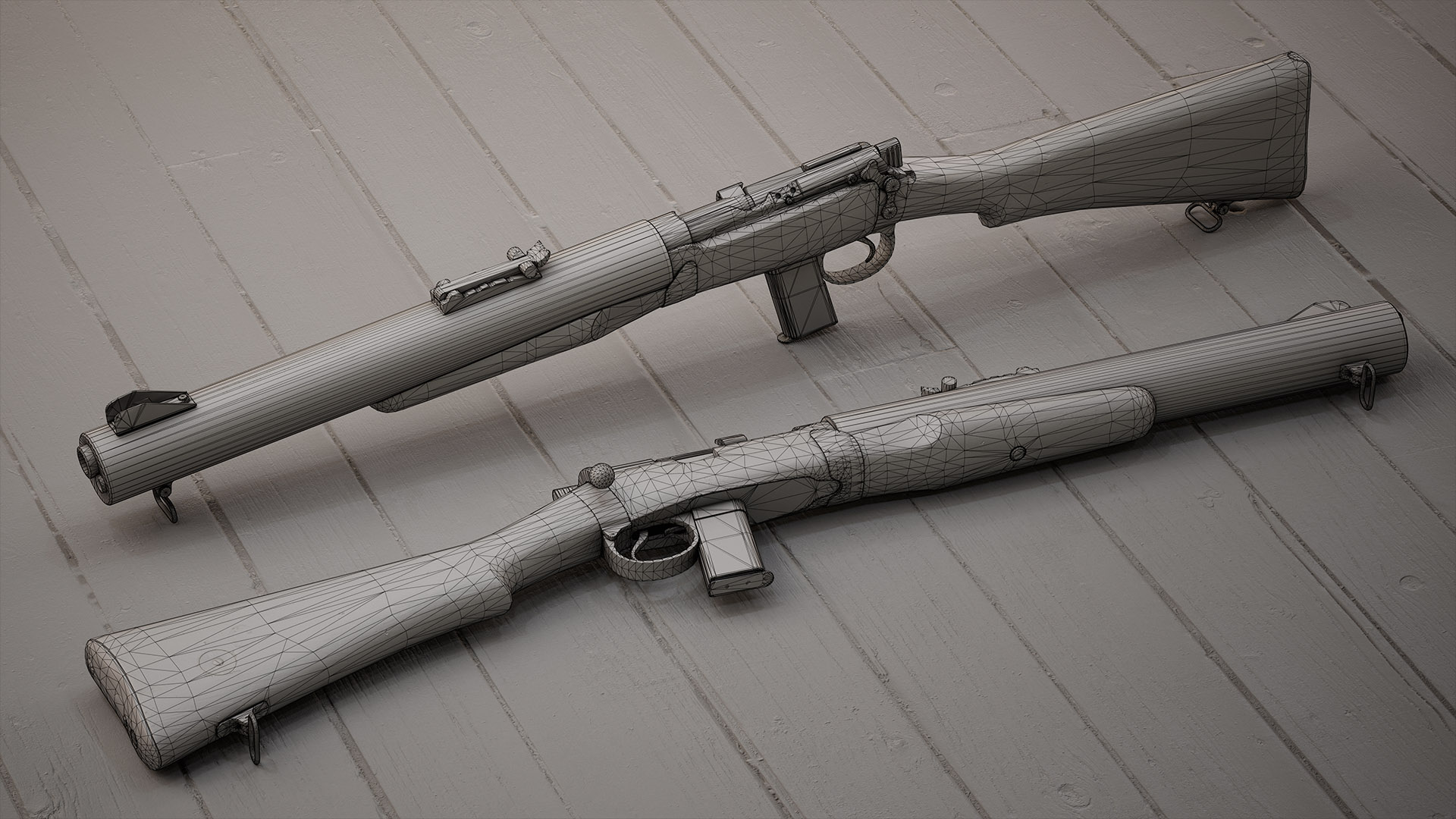 De Lisle Carbine - Wireframe