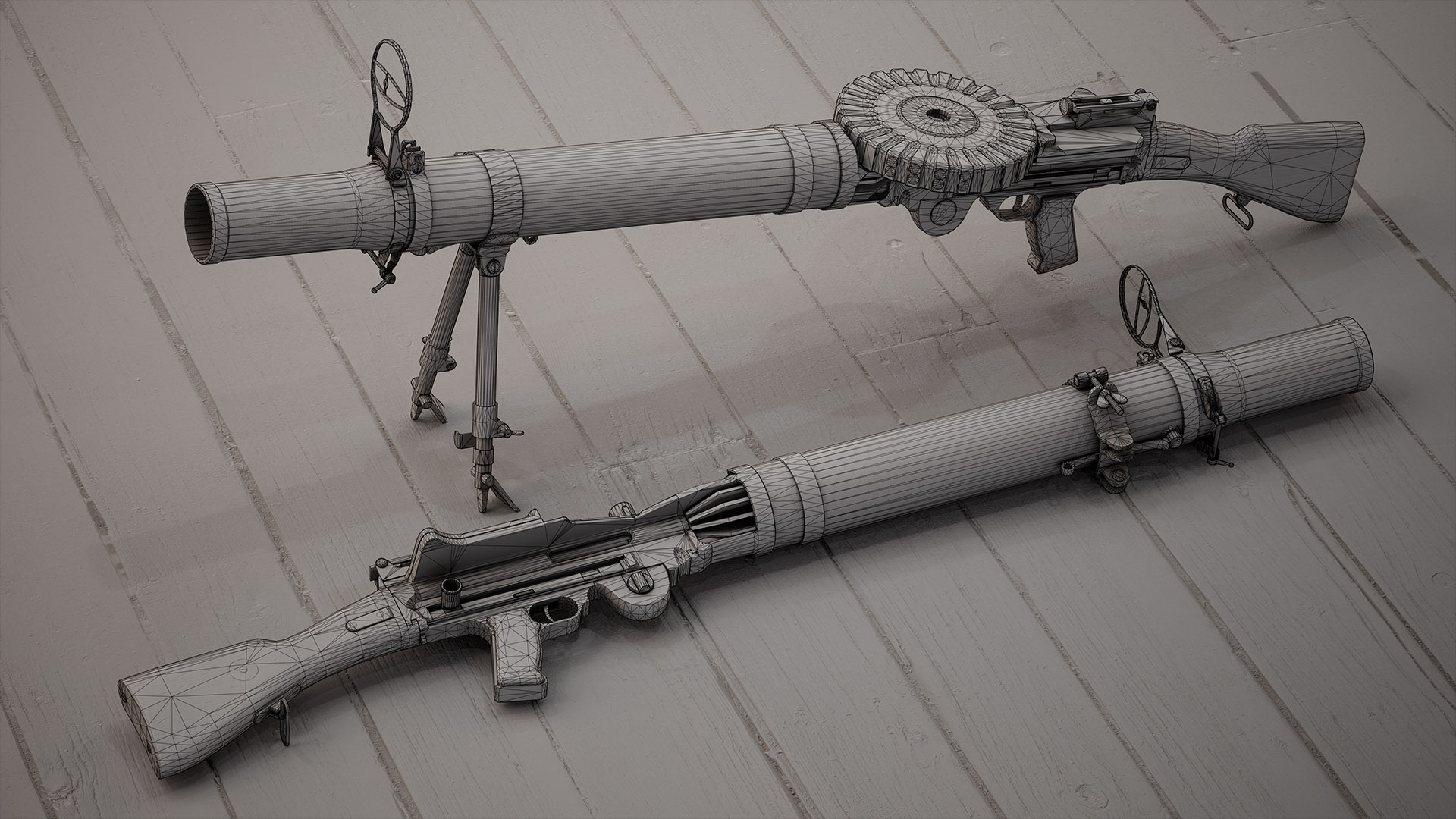 Lewis Gun - Wireframe